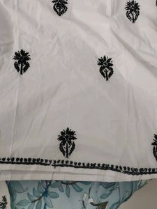 White N Black Lucknowi Plazopair
