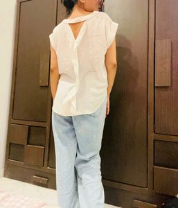 White Oversized Beautiful Back Top