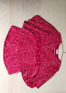 Maroon Polka Dot Blouse