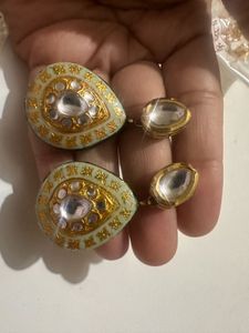 Kundan meenakari earrings