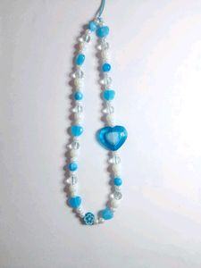 Blue And White Beads Phone Charm