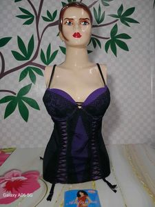 (1409)Elegant Purple & Black Corset