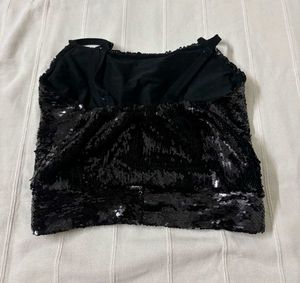 Sparkling Sequin Black Cami Top/ Blouse