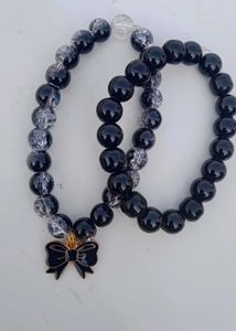 Black Beaded Bracelet Set