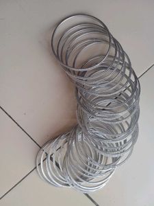 Silver Bangles - Set of 2 Stacks