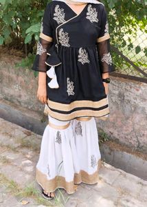 Black&amp;White Sharara Suit Set