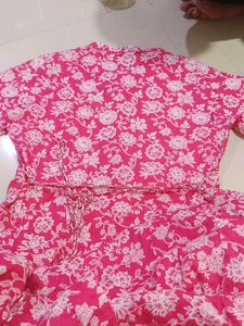 Pink Floral Print Dress