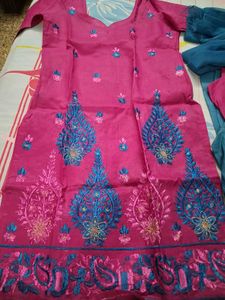 Pink Embroidered Kurta Set
