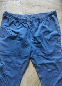 Blue Casual Denim Pants Plus Size