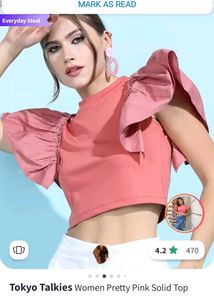 Pink Puff Sleeve Crop Top