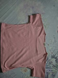 Pink Square Neck Top