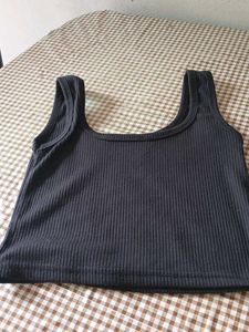 Black Ribbed Tank Top