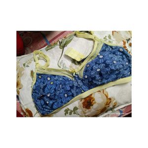 Blue Cotton Bra