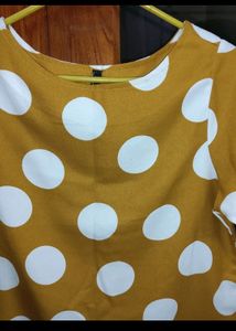 Cute Mustard Coloured Polka Dot Top