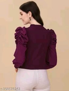 Burgundy Puff Sleeve Top