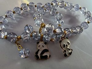 Pair Of Bracelet With Panda Charms.