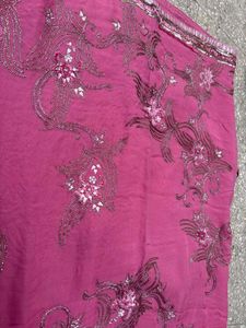 Saree Pink With Beads