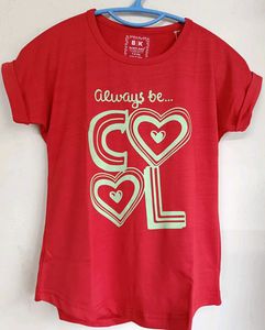 Girls Cotton Lycra T Shirt, Size 9-10 Years