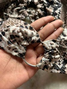 Snakeskin Print Bikini Top