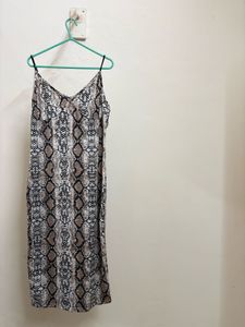 Snakeskin Print Slip Dress