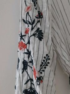Striped Embroidered Jumpsuit