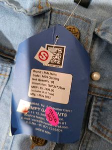 Buynewtrend Stylish Pearl Denim Jacket, S Size