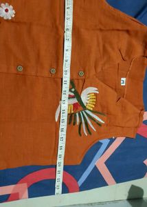 Embroidered Rust Top