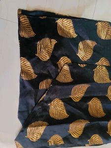 Black Indo Western With Golden Leaves Pattern