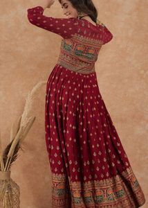 SANGRIA Maroon Maxi Ethnic Dress