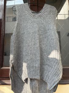 Gray Sleeveless Knit Top