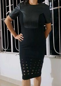 Black leather asos dress