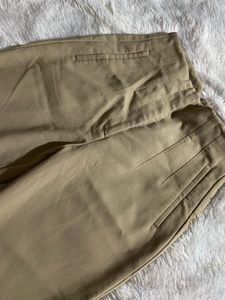 Zara Tan Pleated High Waist Trousers