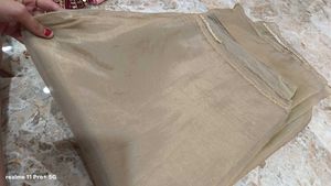 party wear gold crush saree