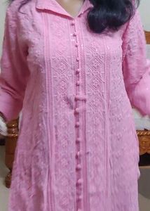 Pink Embroidered Kurta
