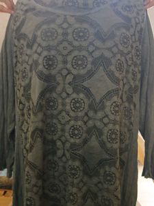 Gray Lace Top