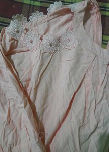 Peach Floral Lace Top