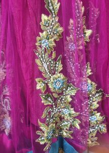 Wedding Wear Pink &amp; Blue Anarkali Dress