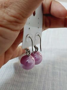 Lavender Pearl Drop Earrings