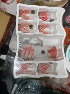 Glass Pitcher &amp; Cup Set