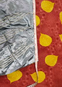 Beautiful Grey Saree With Stitched Blouse.