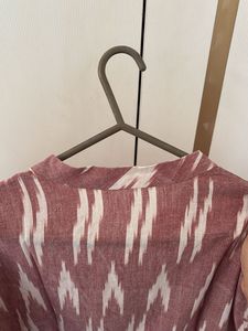 Dusty Pink &amp; White Print Kurti