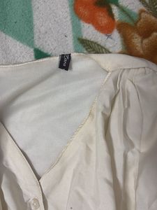Elegant White satin zara Shirt