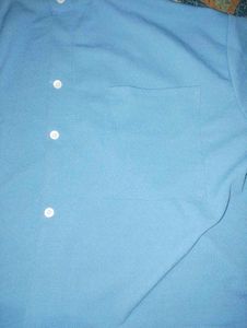 Blue High Neck Short Sleeve Shirt