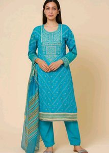 Teal Embroidered Salwar Kameez