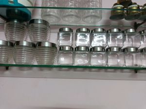 13 GLASS STORAGE JARS (CRYSTAL CLEAR)