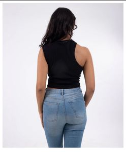 Asymmetrical Black Tank Top