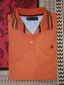 Benetton Polo Shirt - Salmon