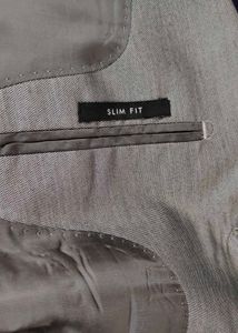 VanHeusen®_Men Grey Textured Slimfit Blazer