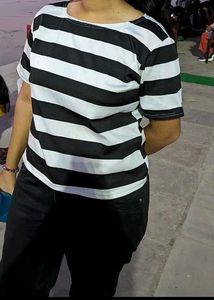 Black And White Striped Top