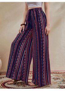 Boho Chic Striped Palazzo Pants